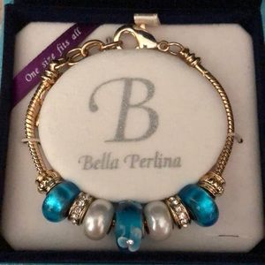 Gold Tone Bead Charm Bracelet